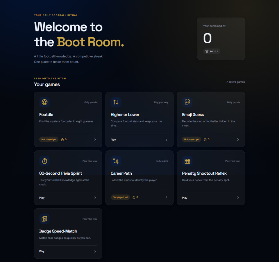 Screenshot of Boot Room